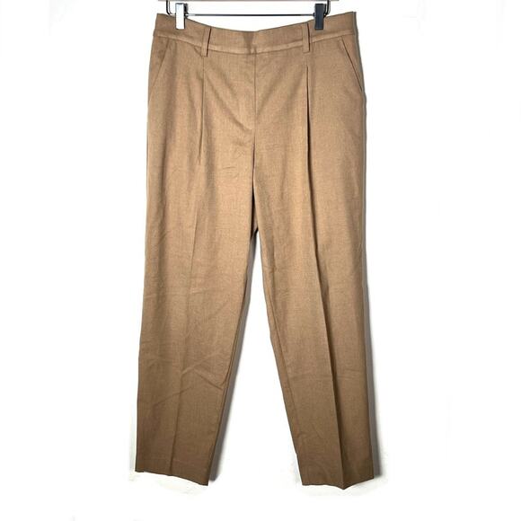 LOFT Pants - Loft tan brown straight leg pleated dress pants size medium M B140
